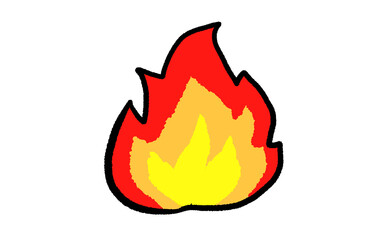 強く燃え上がる火のシンプル素材