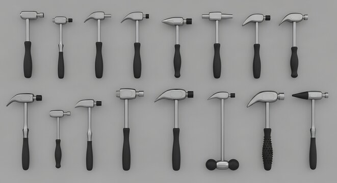 Collection of Medical Reflex Hammers for Neurological Examination.