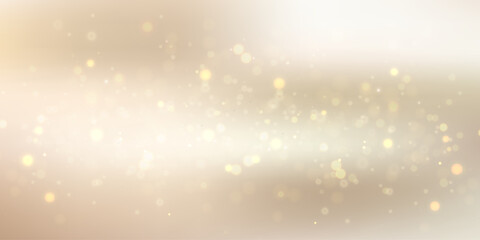 Elegant beige background with soft bokeh and golden sparkle. Cream gradient texture creates luxurious champagne-toned abstract design perfect for beauty and cosmetic projects. © Narin