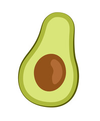 Hand Drawn Avocado Half Illustration for Breakfast Themes