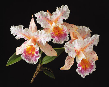 orchid on black background