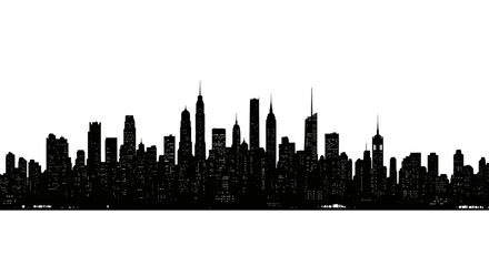 New York City skyline at night with illuminated skyscrapers and buildings cityscape nighttime urban landscape © Mamun