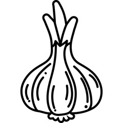 Garlic Bulb Outline Icon