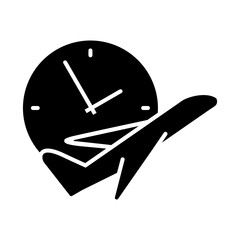 Departure date icon vector. Departure time Illustration sign. Flight schedule symbol or logo. © Denys