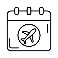 Departure date icon vector. Departure time Illustration sign. Flight schedule symbol or logo. © Denys