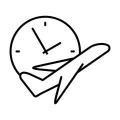 Departure date icon vector. Departure time Illustration sign. Flight schedule symbol or logo. © Denys