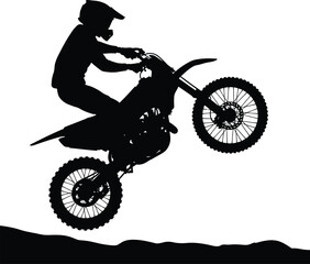 Motocross Dirt Bike Rider Silhouette Collection for Extreme Sports Design