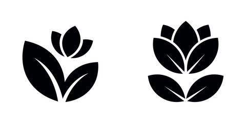 Obraz premium Silhouette of two stylized plants or flowers side by side