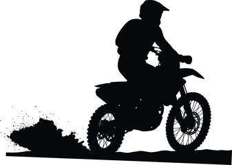 Fototapeta premium Dirt Bike Silhouette Pack for Extreme Sports Illustration