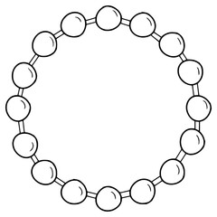 Obraz premium bubble circle border illustration hand drawn outline vector