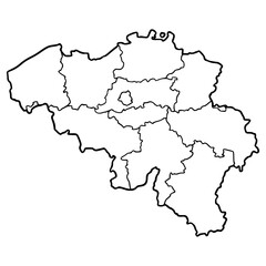 Obraz premium Belgium map illustration hand drawn outline vector