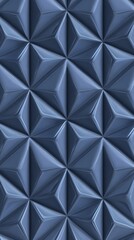 Fototapeta premium Abstract geometric pattern background featuring repeating blue triangles on solid blue surface.