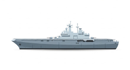 Modern Naval Warship Side View. © Pocong