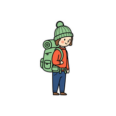 Obraz premium Hiker With Backpack vector illustration