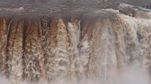 Aerial Slow Motion View of Chitrakote Waterfalls Chhattisgarh India