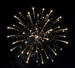 Obraz premium Bright sparkling confetti lights scattered across dark background, festive and eye-catching