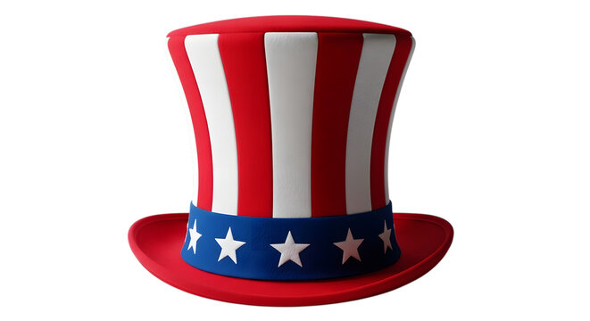 American uncle sam top hat isolated on transparent background