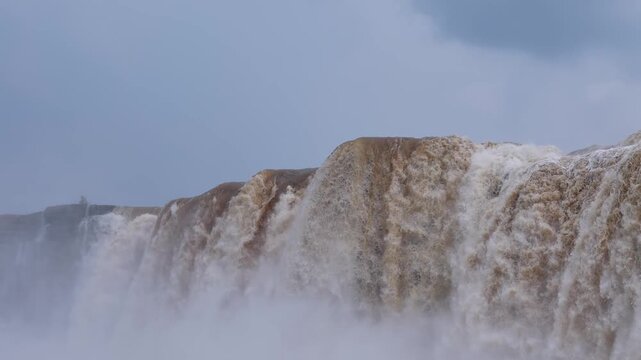 Aerial Slow Motion View of Chitrakote Waterfalls Chhattisgarh India