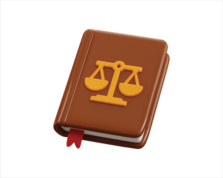 Law book icon 3d render concept of Legal Reference book for constitution or legal judgement book reference book icon vector illustration