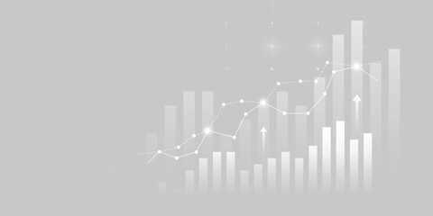 finance and investment stock market chart pattern uptrend line graph black and white background © graphicdepend