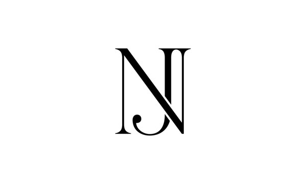 JN initial letter Logo or JN monogram