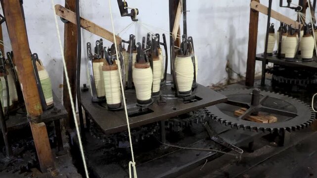Early 19th century braiding machines in Bulgaria, 4k video