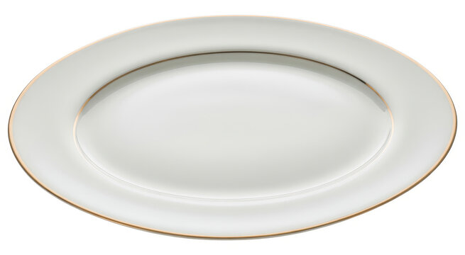 White plate with gold border ceramic plate dinner plate