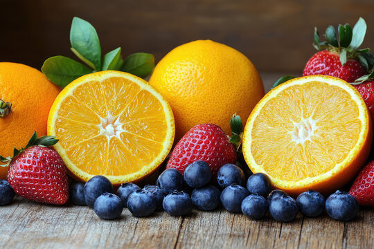 fresh fruits on the table