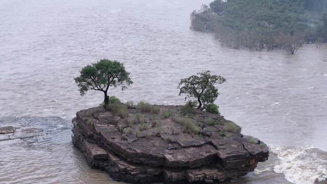 Aerial View of Chitrakote Waterfalls Chhattisgarh India