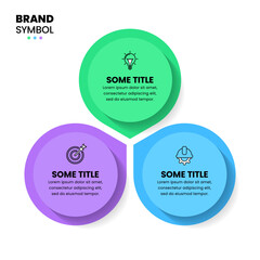 Plakat Infographic template. 3 circles with icons and text