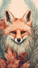 Fototapeta premium Wallpaper fox wildlife animal canine.