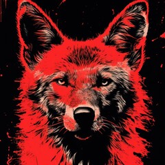 Fototapeta premium Red dog mammal animal wolf.