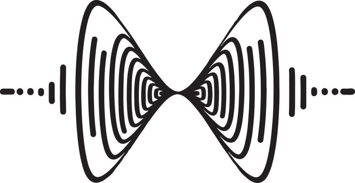Interference pattern of two point sources with concentric circular waves