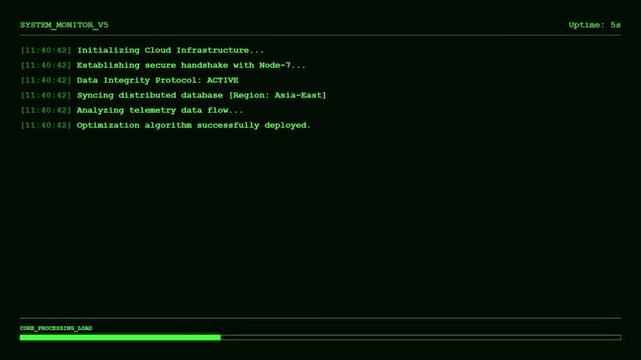 Cloud Infrastructure System Monitor Dashboard &ndash;  Tech Data Processing Animation.