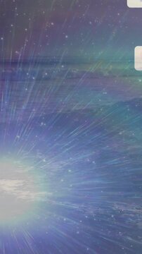 Vertical video: Burst sending rays sparking social alerts showing counts moving across nebula