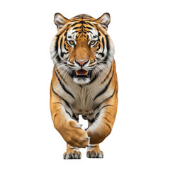 Obraz premium Fierce Tiger png Powerful Predator cutout Wild BigCat png Dangerous Animal cutout Aggressive Felino png Striped Beast cutout Majestic isolated transparent background image