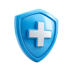 Fototapeta premium Health insurance shield 3d rendered isolated on transparent background