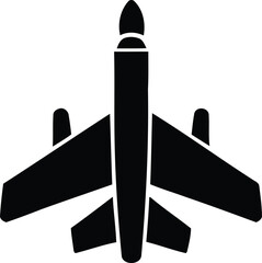 Fototapeta premium Fighter Jet Silhouette Icon Design