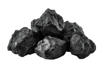 Obraz premium Raw coal pieces forming a pile, representing energy production, fossil fuels, carbon resources, and industrial mining
