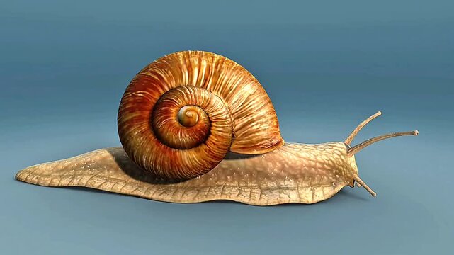 Close-up macro view of Roman snail showing detailed shell texture, tentacles, and natural habitat.
