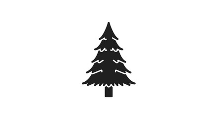 Obraz premium Black silhouette of a pine tree.