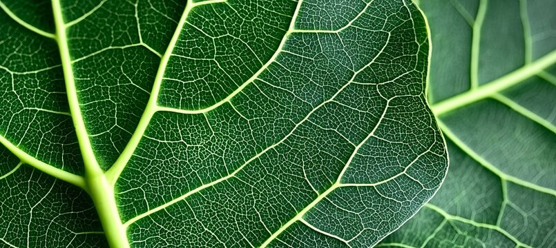 Detailed Closeup of Vibrant Veiny Foliage Showcasing Beautiful Leaf Pattern and Nature s Essence