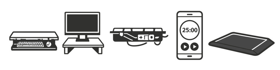 Fototapeta premium Collection of modern electronic devices and accessories for work and leisure
