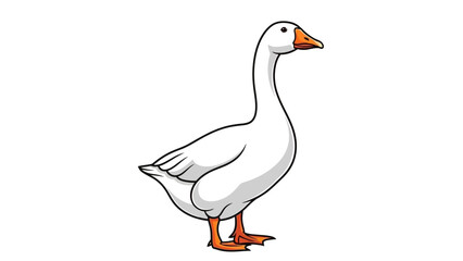Cute white domestic goose cartoon illustration © jaka-Stock