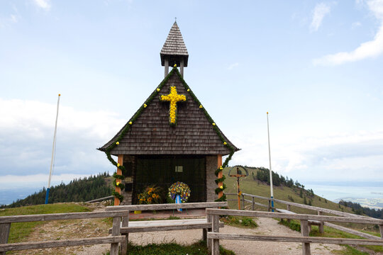 Pentecost procession, Kampenwand mountain tour in Bavaria, Germany
