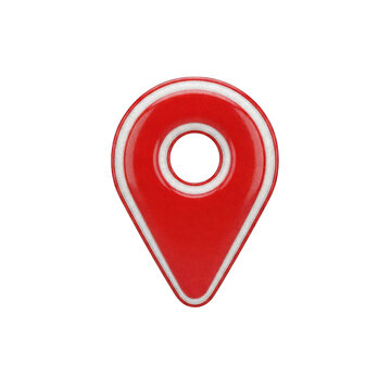 Red map pin png Vibrant location marker cutout Modern pointer png Glossy gps icon cutout Precise destination spot png Detailed address isolated transparent background image