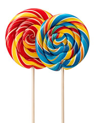 Bunte Spiral-Lutscher auf wei&szlig;em Hintergrund, PNG