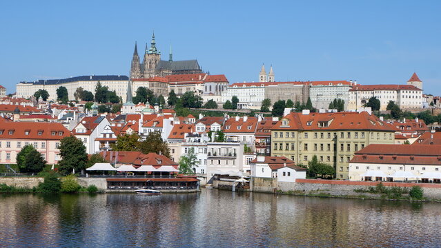 Prague Cathedral and Castle area seen from the Vltava river