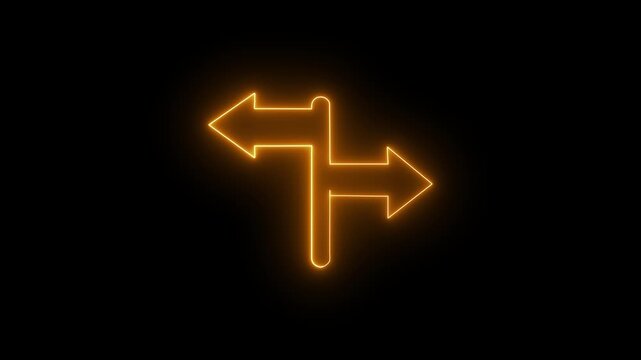 Directional arrows navigation icon animation. Direction arrows decision concept. Navigation path and route choice symbol.