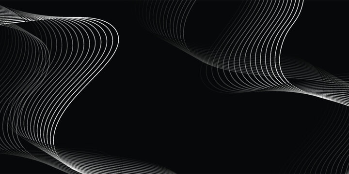 Futuristic perspective grid box. Abstract wireframe with white grid line on black background. vector illustration eps10
